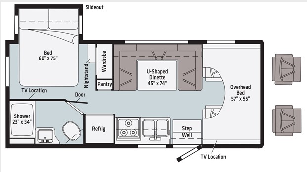 2025 WINNEBAGO MINNIE WINNIE 22M, , floor-plans-day image number 0